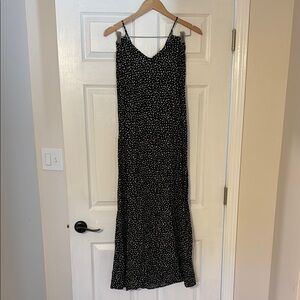 Elegant Black and White Polka Dot Dress